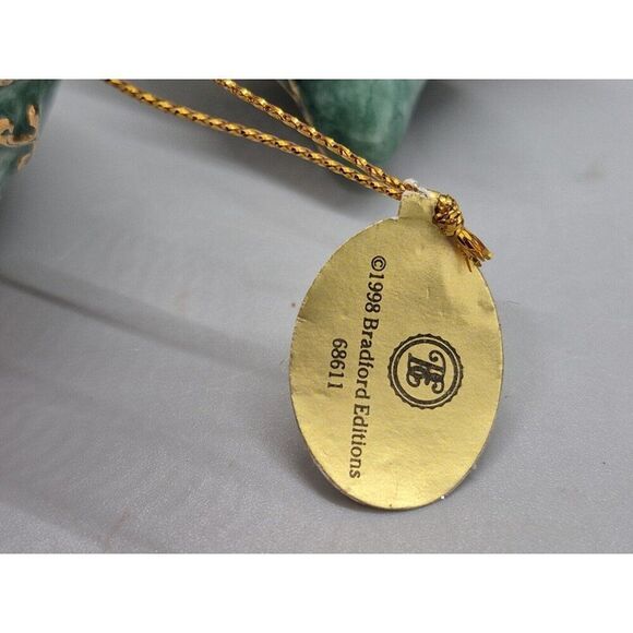 Set Of (2) Vintage Bradford Editions Christmas  Hummingbird Porcelain Ornaments - Picture 9 of 9